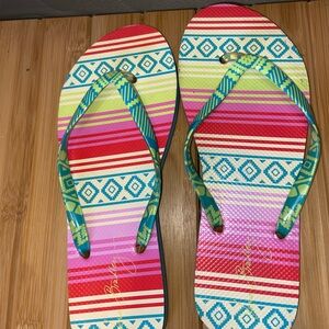 Colorful Striped Flip Flops